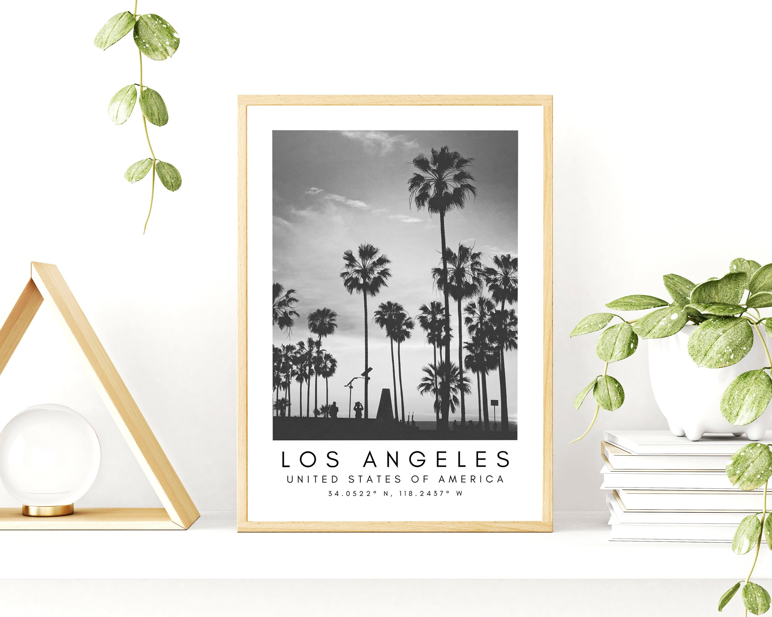 Los Angeles Print LA Poster Unique Wallart Decor Los Etsy