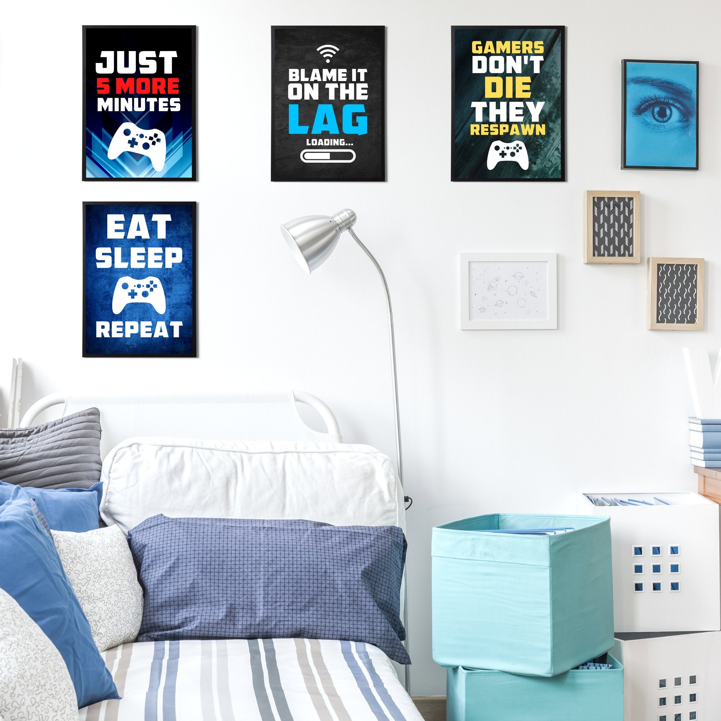 Boys Bedroom Gaming Poster Print Set Of 4 Prints Gamer Etsy