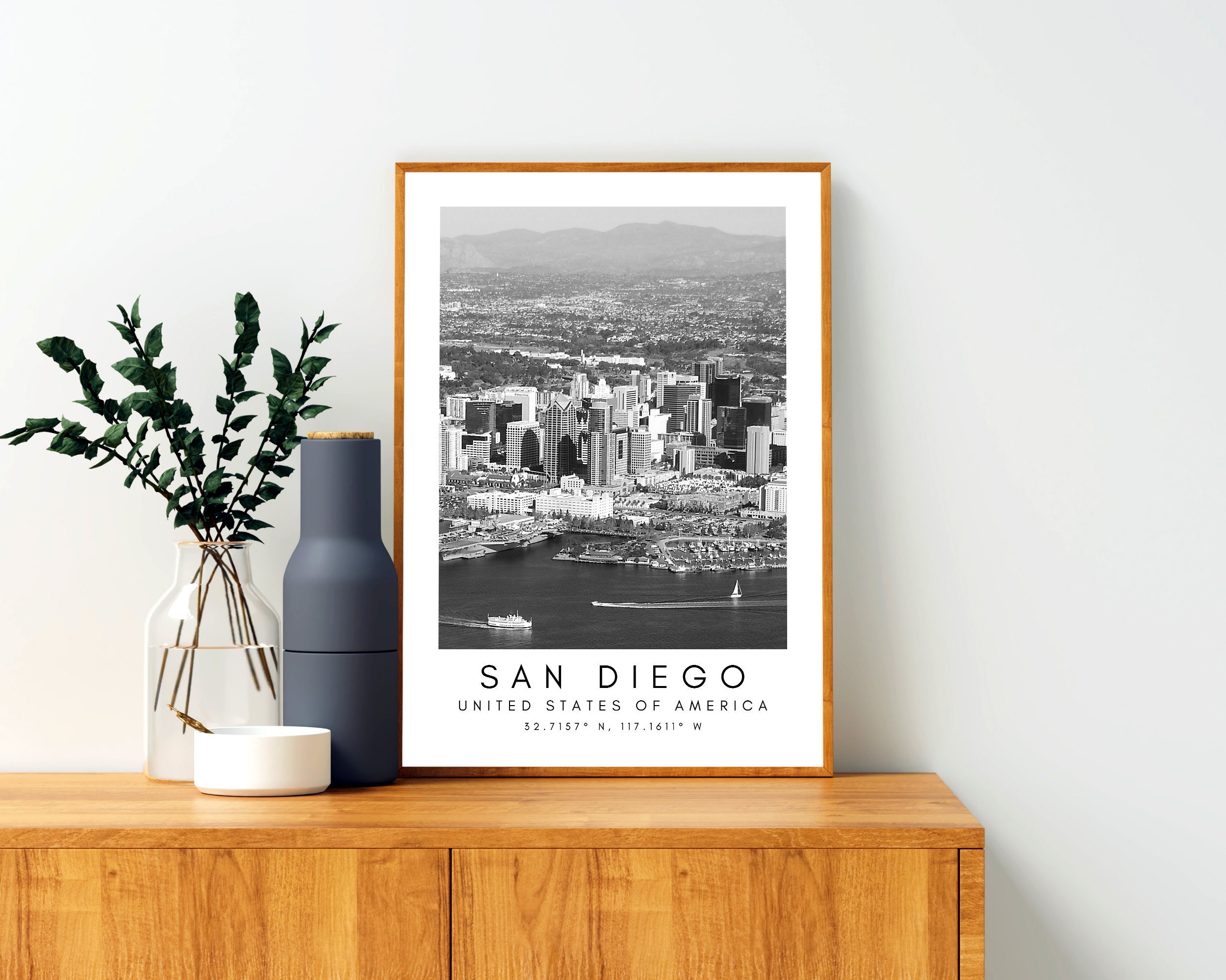 San Diego Wall Art San Diego City Skyline Art America Etsy Hong Kong