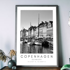 Copenhagen City Art Print- Copenhagen Wall Decor - Denmark Wall Art Printable - Digital Wall Art - Minimalist Travel Print Art