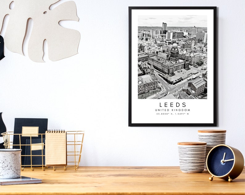 Leeds City Print Leeds Poster Unique Wallart Decor Leeds Etsy