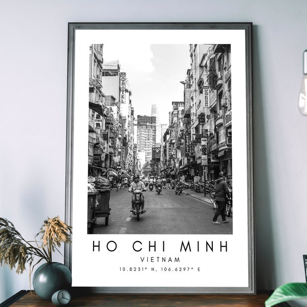 Ho Chi Minh City Art Print - Ho Chi Minh Skyline Imprimable - Art vietnamien - Ho Chi Minh Print Wall Art - Minimalist Travel Print Art