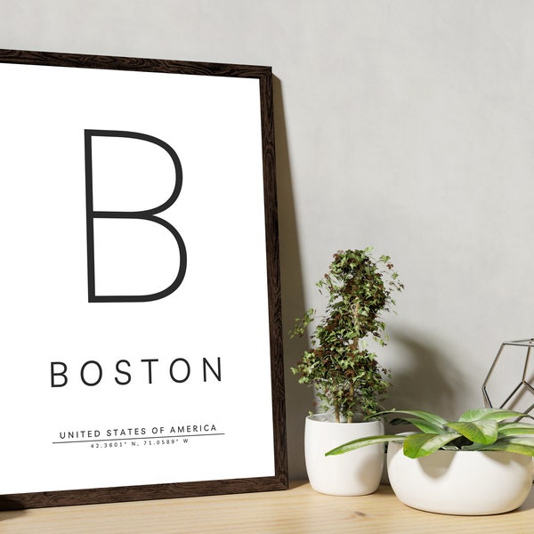 Boston Typography - Etsy