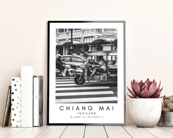Chiang Mai Thailand Print: Minimalist Travel Wall Art