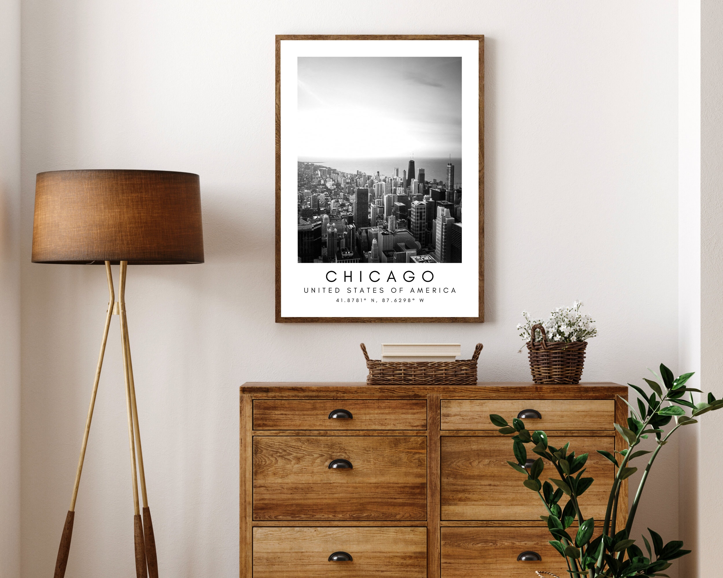 Chicago Print Wall Art Chicago Art Print Chicago Skyline Etsy