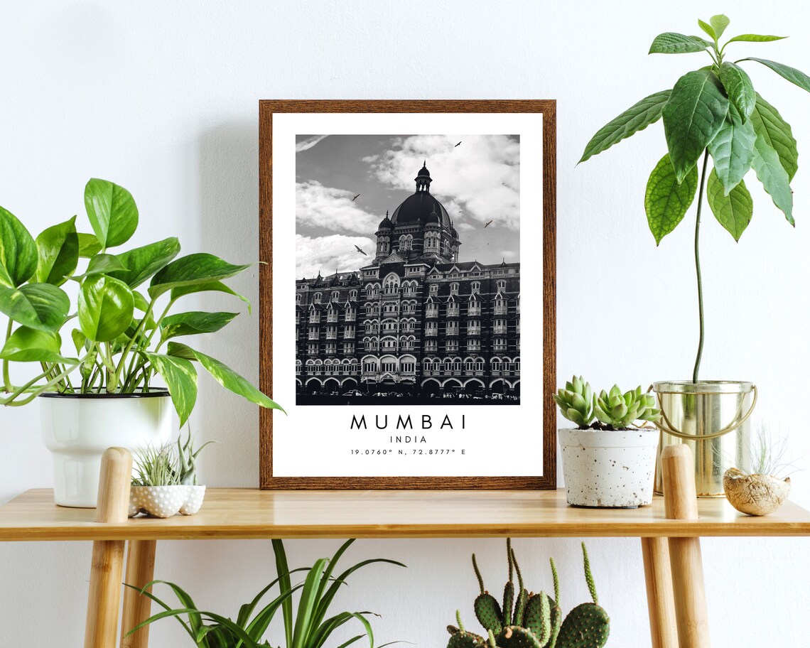 Mumbai India Art Mumbai Wall Decor Decorative Wall Art Etsy