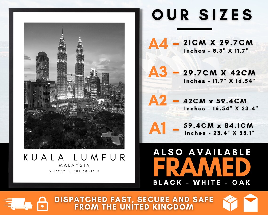 Kuala Lumpur Travel Print KL Poster Unique Wallart Decor Etsy