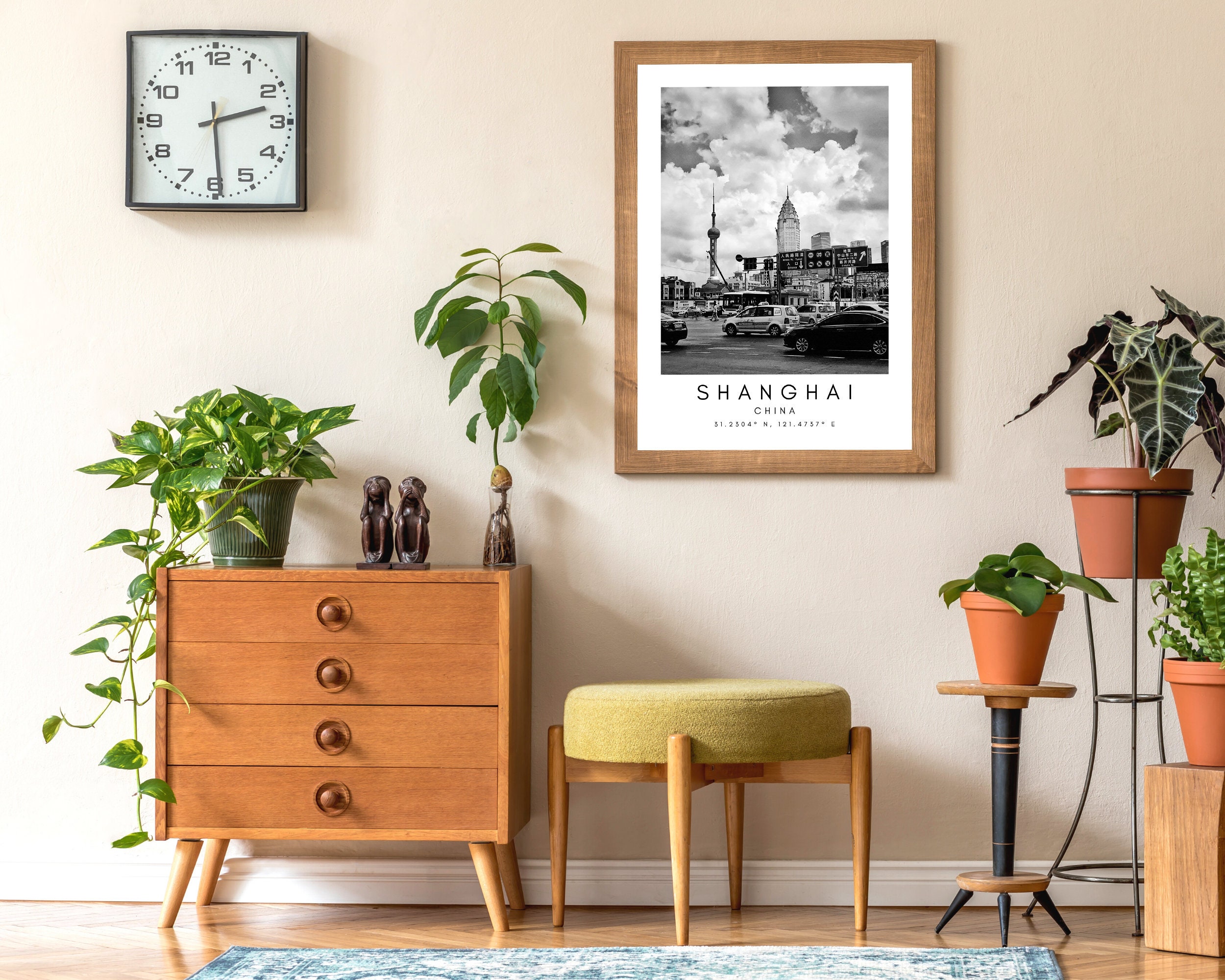 Shanghai Home Wall Decor China Shanghai Cityscape Wall Art Etsy Australia