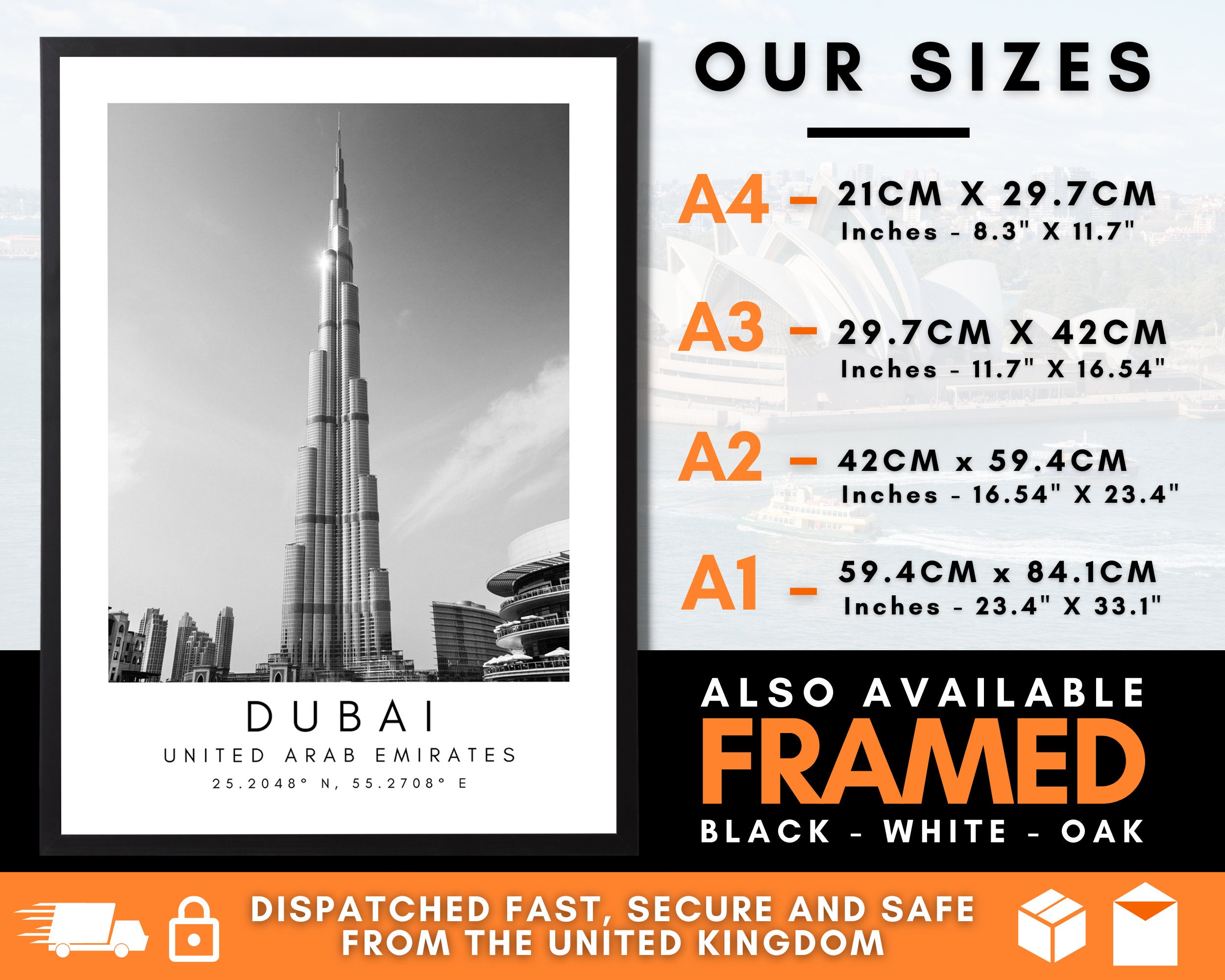 Dubai Travel Print Dubai Poster Unique Wallart Decor Dubai Etsy UK