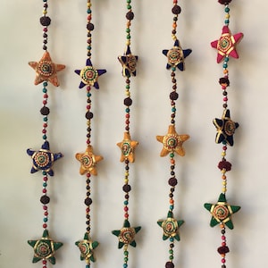 INDISCHE HANGING STARS Dekoration Wand Tür Fenster hängend Tota Glocken Glockenspiel Mobiles Windspiele String Dekorationen Boho