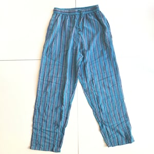 PANTALON cargo HIPPIE UNISEXE rayé Boho hippie Népal pantalon ample yoga adulte adolescent Funky Festival plage Turquoise