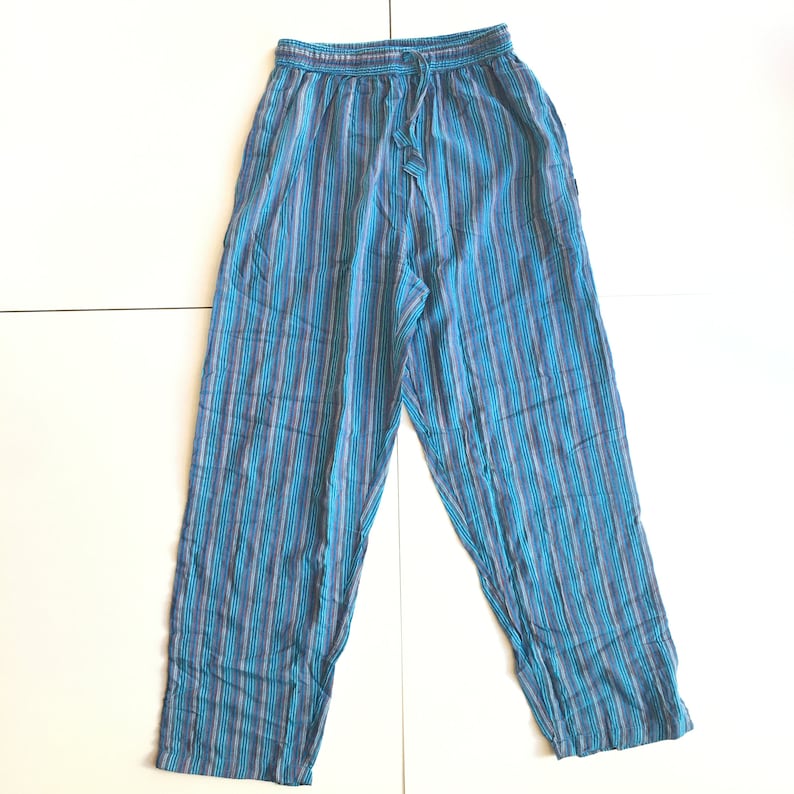 Randiga UNISEX HIPPIE Cargobyxor Boho Hippy Nepal Byxor Lösa Yogabyxor Vuxen Tonåring Funky Festival Strand Turquoise