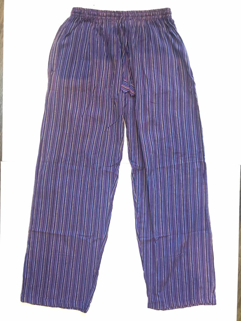 Randiga UNISEX HIPPIE Cargobyxor Boho Hippy Nepal Byxor Lösa Yogabyxor Vuxen Tonåring Funky Festival Strand Purple