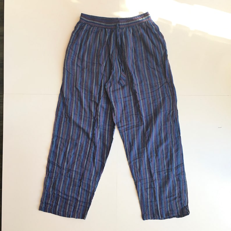 Randiga UNISEX HIPPIE Cargobyxor Boho Hippy Nepal Byxor Lösa Yogabyxor Vuxen Tonåring Funky Festival Strand Dark Blue
