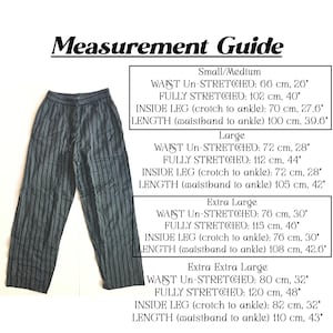 Loose cotton Hippie style trousers with elasticated waist and 2 side pockets. They are striped and come in either Black, Dark Blue, Green, Purple, Red or Turquoise.Relaxed and extremely comfy these trousers are perfect for home, yoga, the beach!