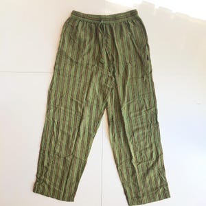Randiga UNISEX HIPPIE Cargobyxor Boho Hippy Nepal Byxor Lösa Yogabyxor Vuxen Tonåring Funky Festival Strand Green - Light