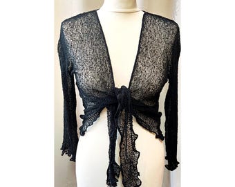 Knit Tie Front Shrug: Lightweight Cropped Cardigan