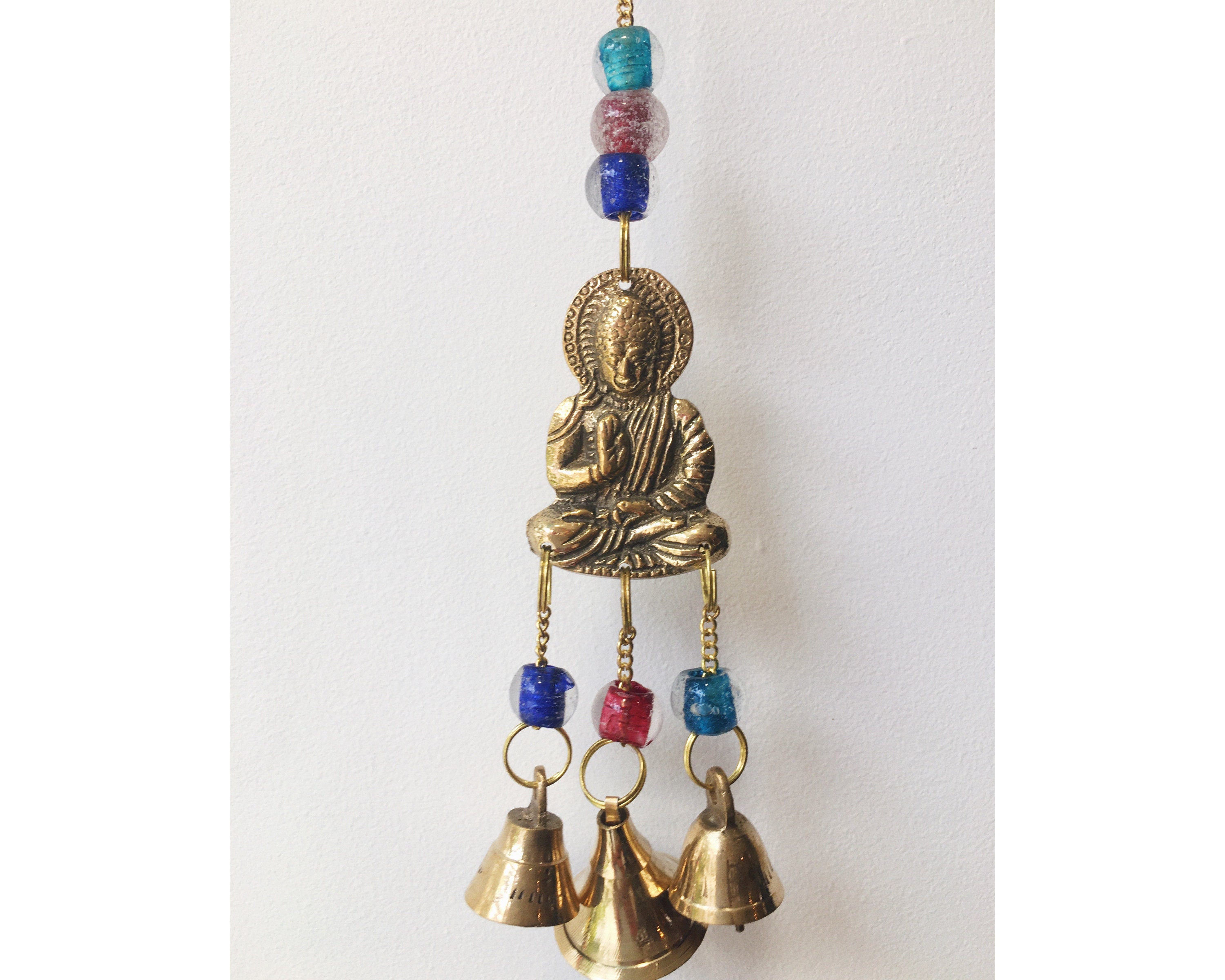 HANGING BRASS BUDDHA Chimes Decoration Bells Brass Wind Chimes Etsy UK