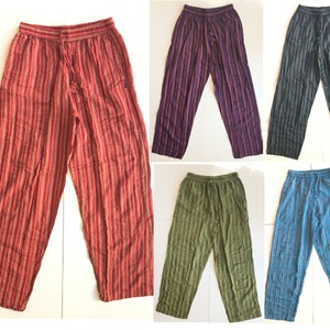 UNISEX HIPPIE Cargo TROUSERS Striped Boho Hippy Nepal Pants Loose Yoga Adult Teen Funky Festival Beach