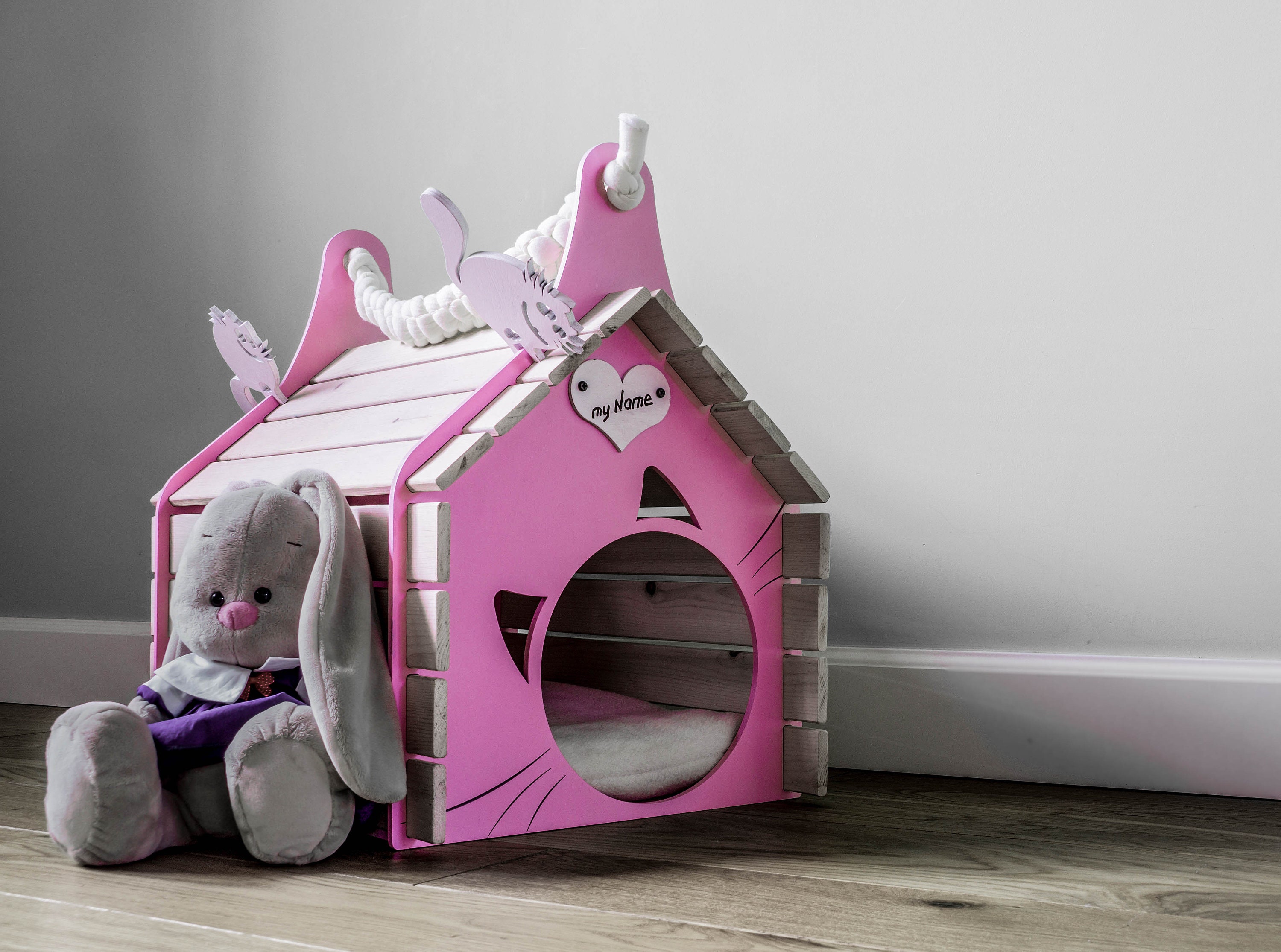 Modern cat house cat bed wooden pet house modern pet house Etsy