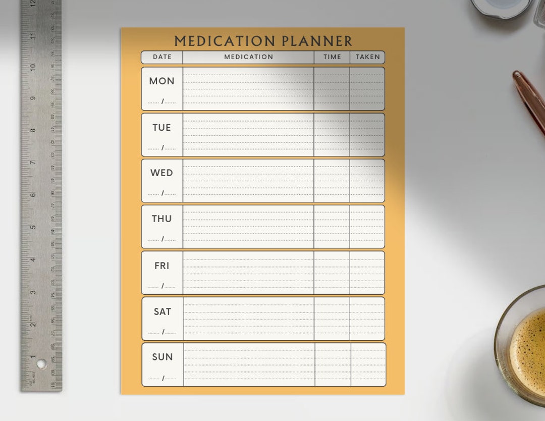 Printable Weekly MEDICATION PLANNER - Etsy