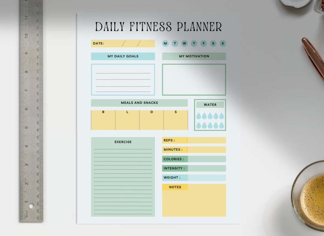 Printable DAILY FITNESS Planner - Etsy