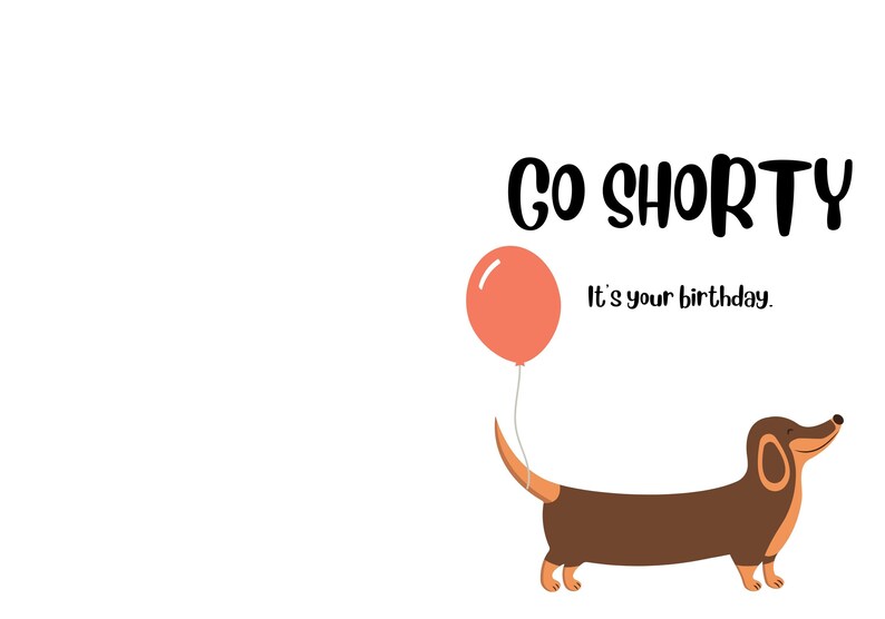 GO SHORTY Printable Birthday Card Etsy