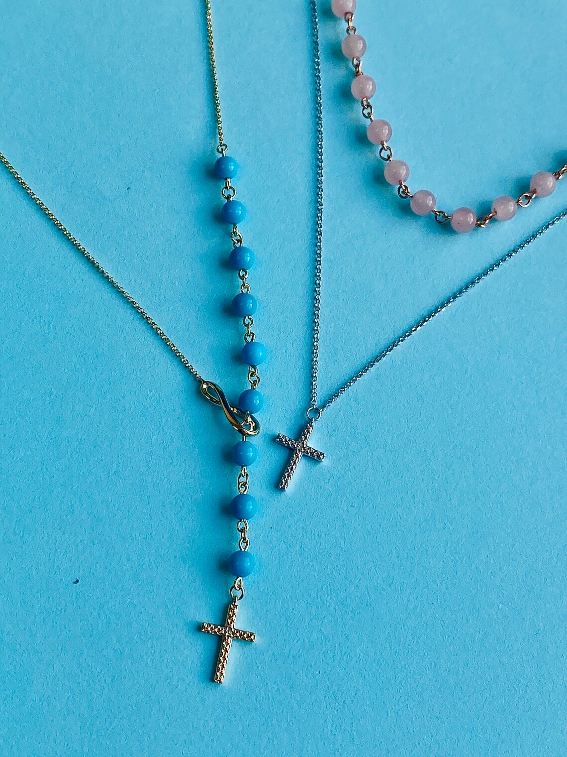 14k Lariat Cross Necklace Rosemary Pendant Necklace Rose Etsy