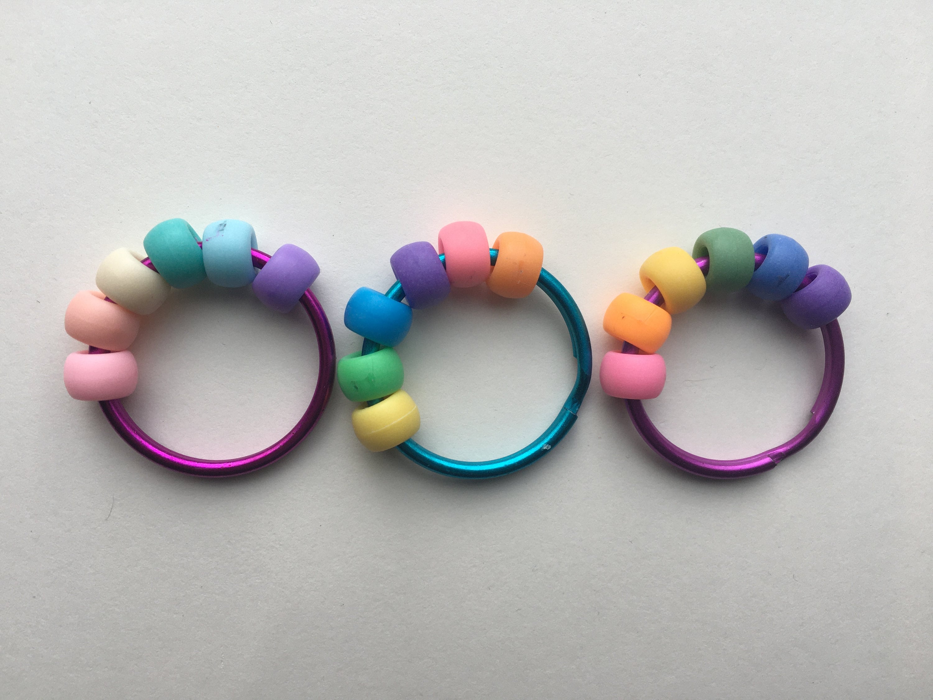 Fidget Bead Rainbow Large Ring Etsy