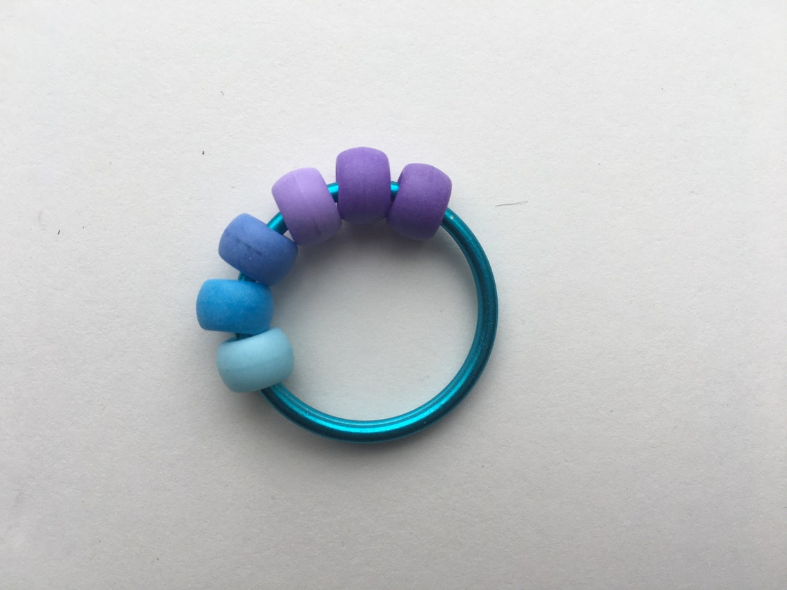 Fidget Bead Dual Color Large Ring Etsy