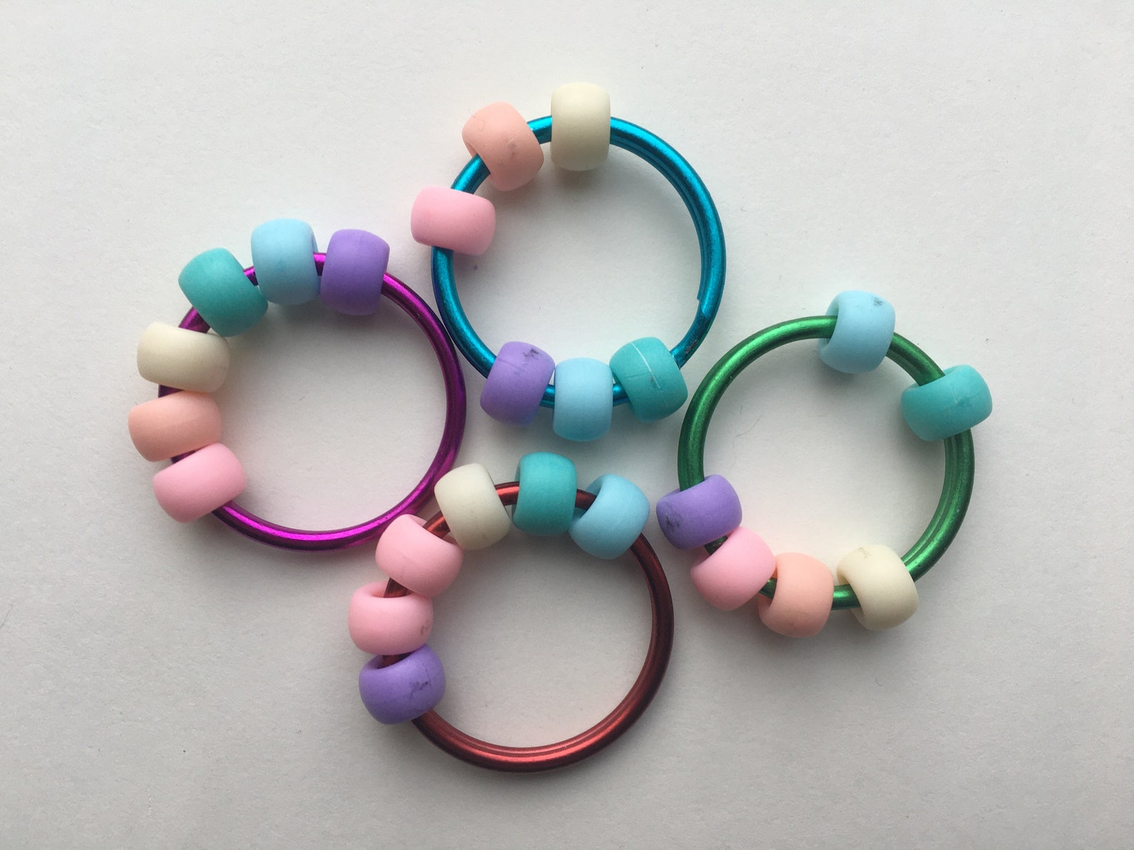 rainbow beads fidget ring