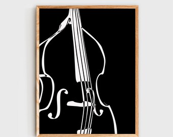 Dessin Contrebasse Etsy