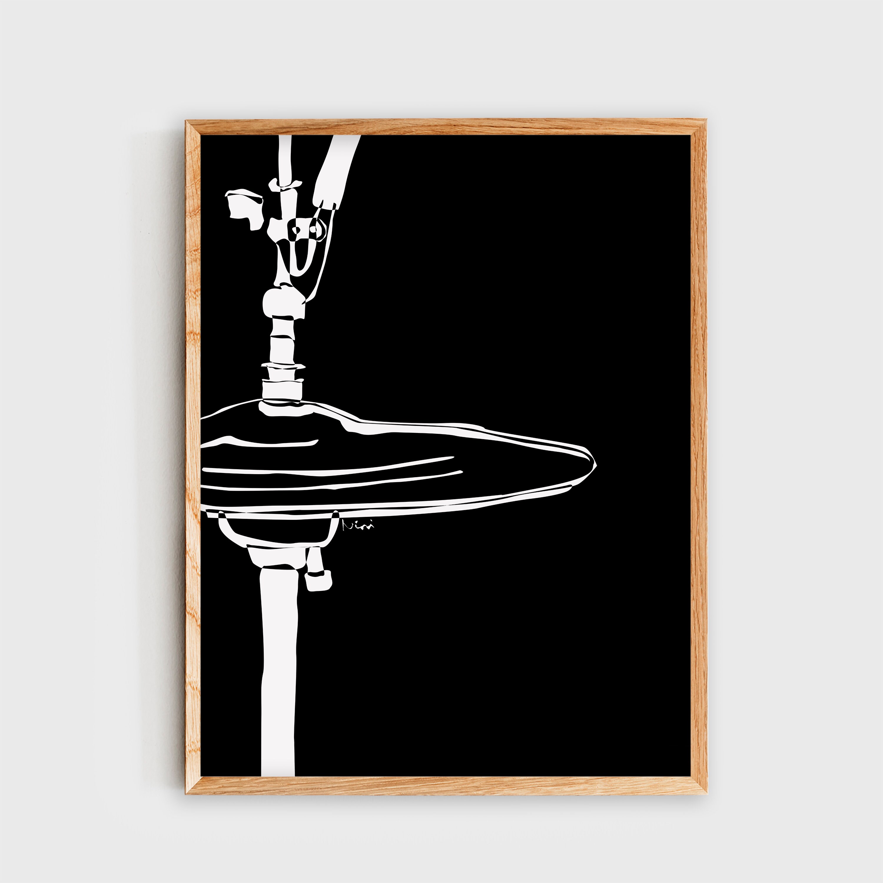 Set of 3 Drum Set Wall Art Drums Poster Minimalist Black and Etsy