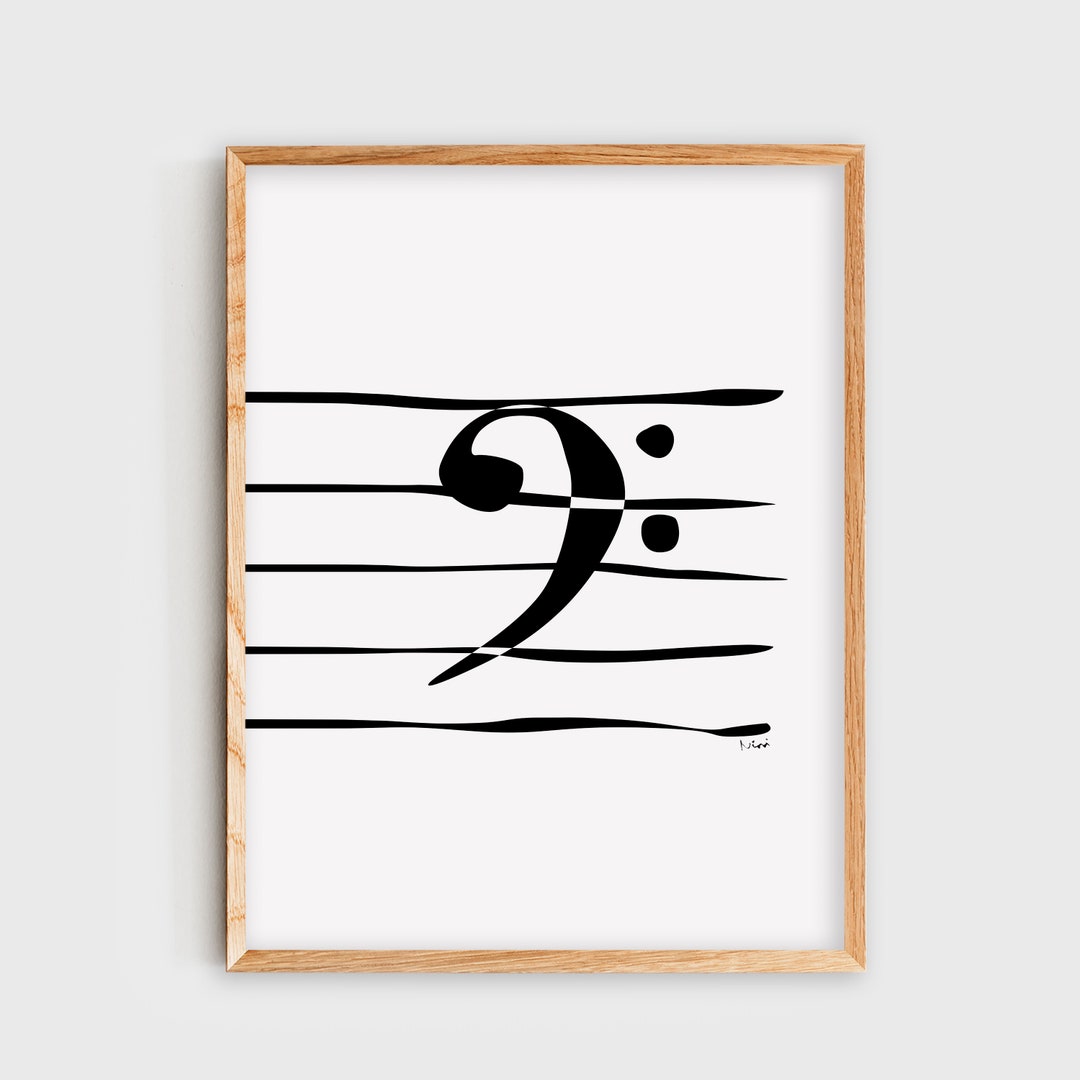 Bass Clef Wall Art, C Clef Music Poster, Bass Clef Print, Music ...