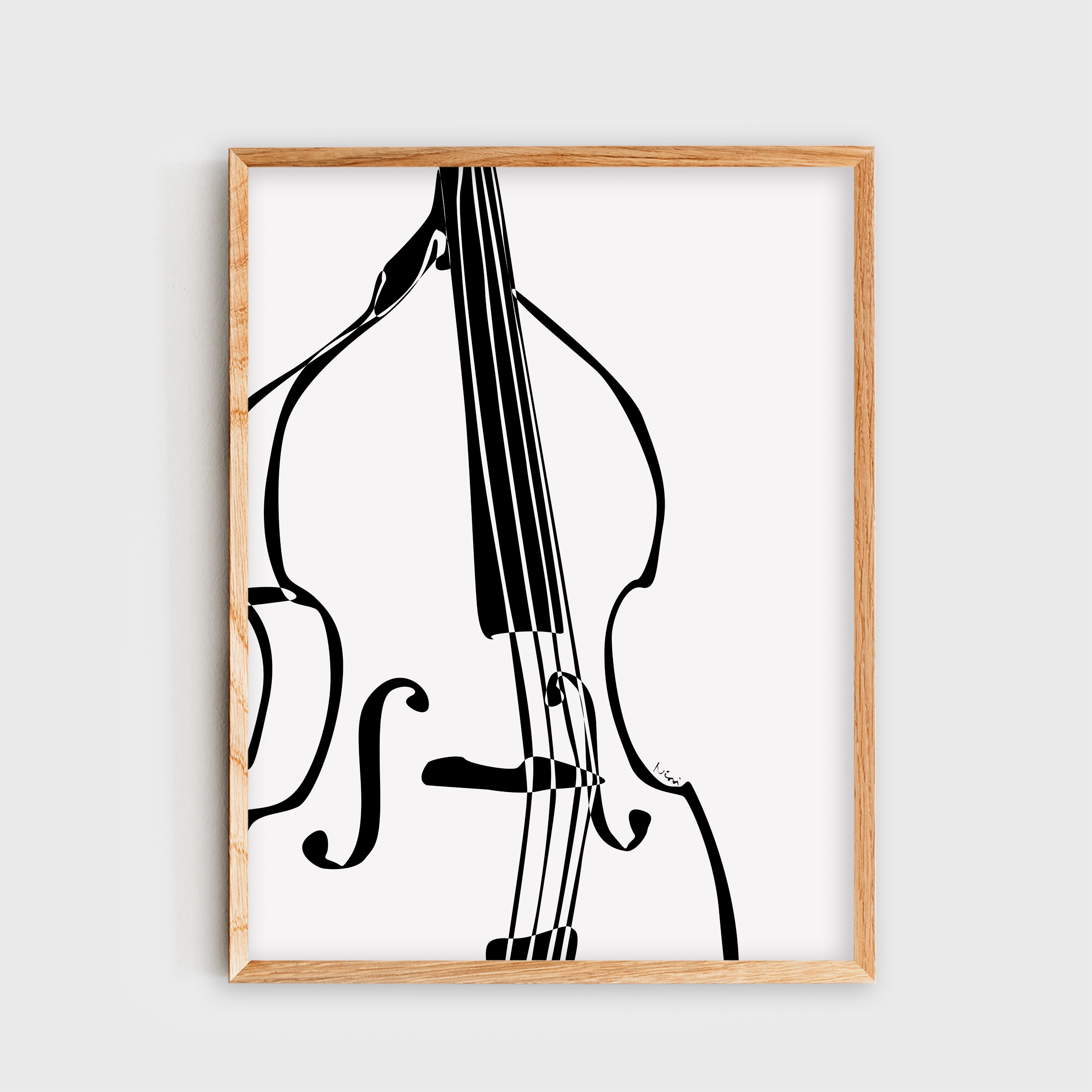 Sketch contrabass violin music instrument Vector Image