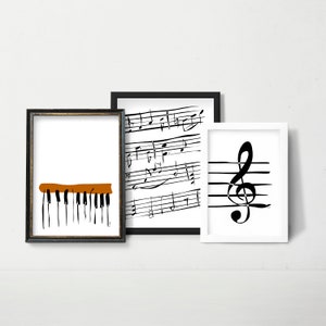 Piano Wall Art, Piano Poster, Minimalist Terra Cotta Digital Art Print, Music, Music Room Decor, Music Studio Decor, Gift image 4