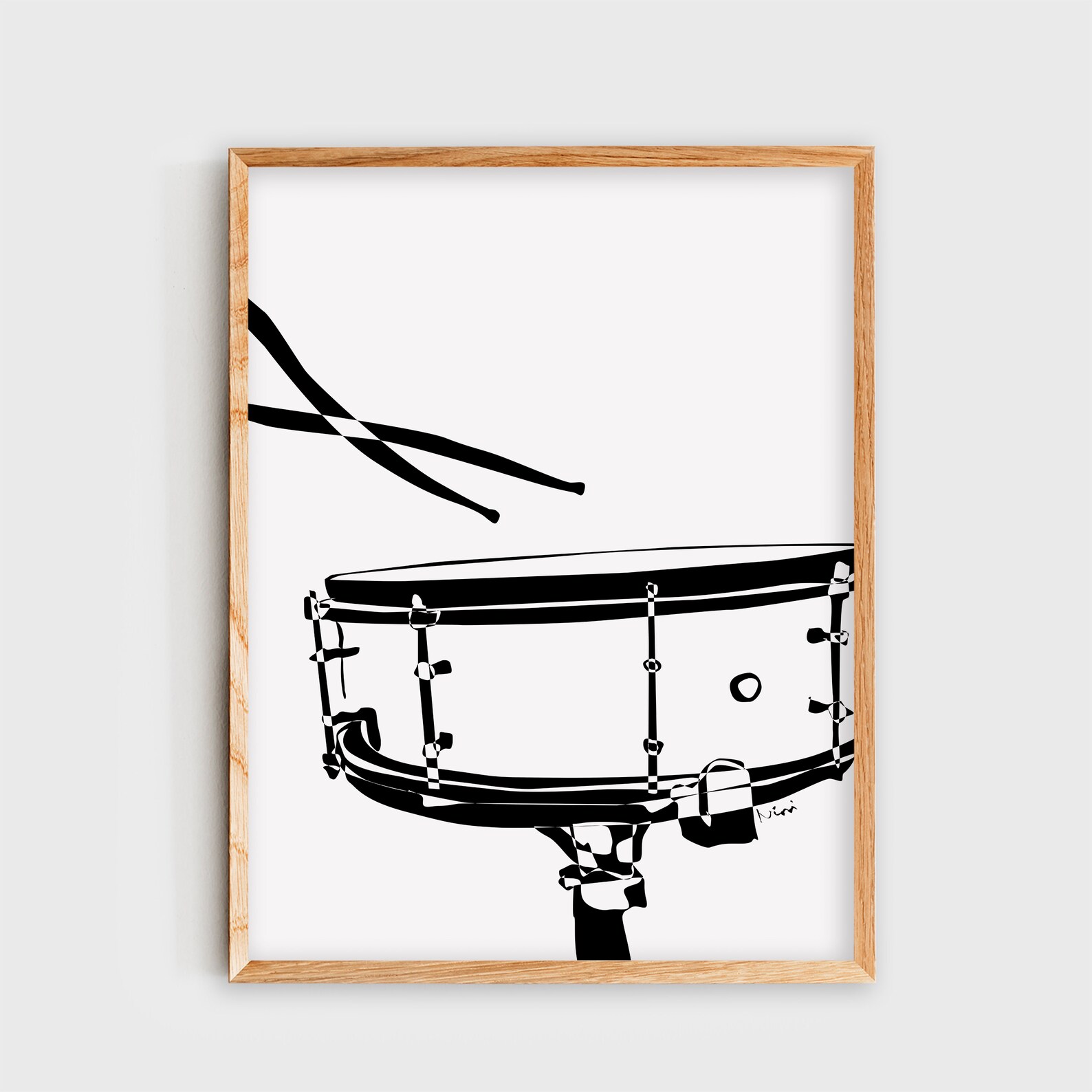 Set of 3 Drum Set Wall Art Drums Poster Minimalist Black and Etsy