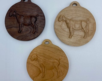 Wooden Goat Ornament