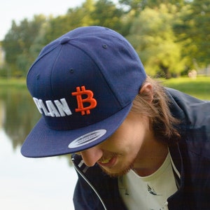 Plan B BTC Bitcoin Hat, Time for Plan B, BTC Cryptocurrency Accessory Gift 3D Puff Embroidered Premium Snapback image 8