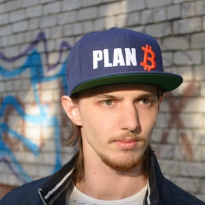 Plan B BTC Bitcoin Hat, Time for Plan B, BTC Cryptocurrency Accessory Gift 3D Puff Embroidered Premium Snapback image 6