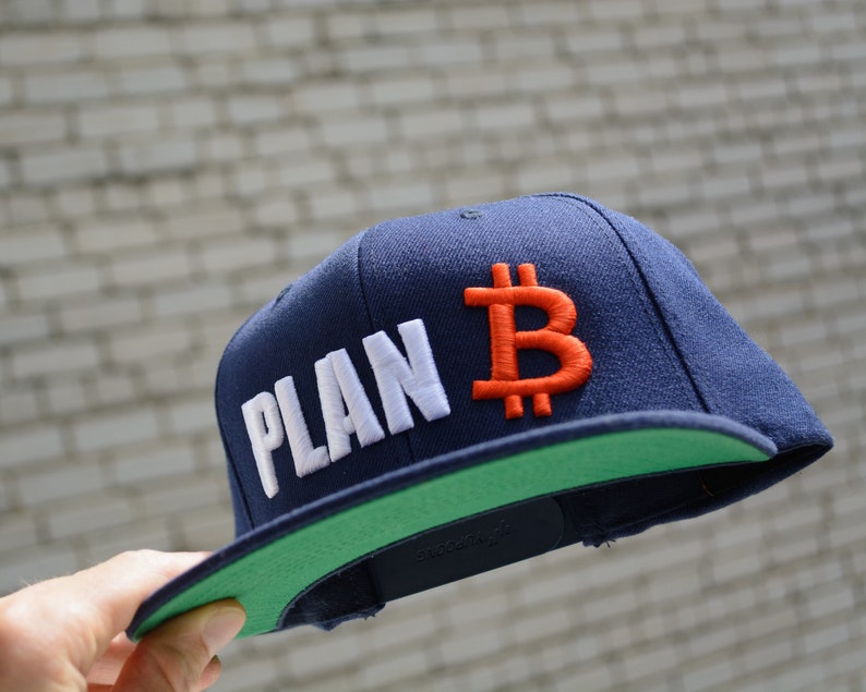 Plan B BTC Bitcoin Hat, Time for Plan B, BTC Cryptocurrency Accessory Gift 3D Puff Embroidered Premium Snapback image 9