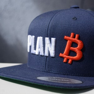 Plan B BTC Bitcoin Hat, Time for Plan B, BTC Cryptocurrency Accessory Gift 3D Puff Embroidered Premium Snapback image 7