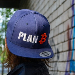 Plan B BTC Bitcoin Hat, Time for Plan B, BTC Cryptocurrency Accessory Gift 3D Puff Embroidered Premium Snapback image 2
