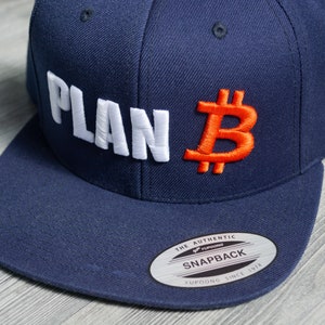 Plan B BTC Bitcoin Hat, Time for Plan B, BTC Cryptocurrency Accessory Gift 3D Puff Embroidered Premium Snapback image 3