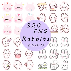 Digital Rabbits Collection (Part.1) Icons Clip Art/Sticker/GoodNotes/Scrapbook/Diary/Planner Material.PNG