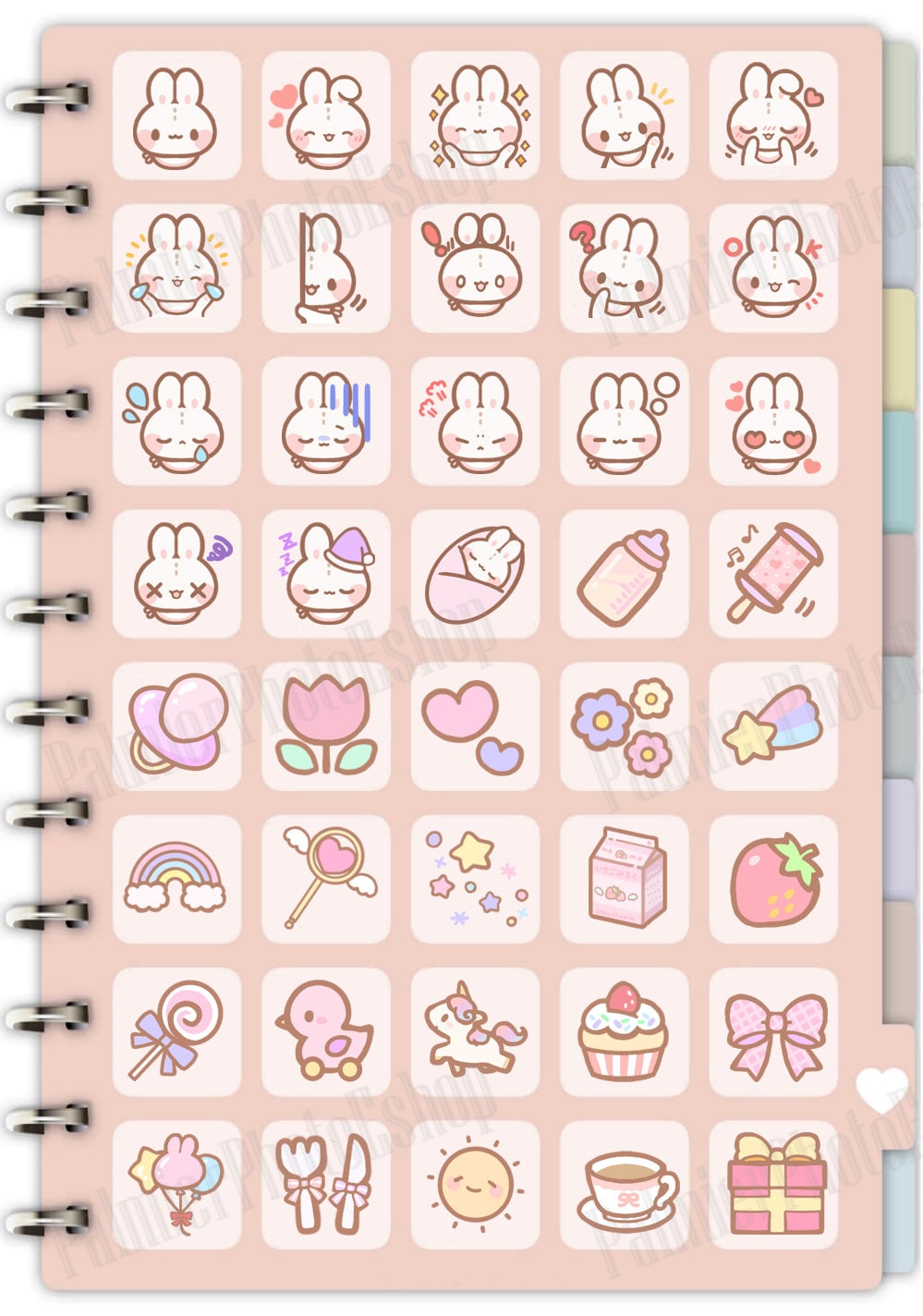 Digital Baby Rabbit Icons Clip - Etsy