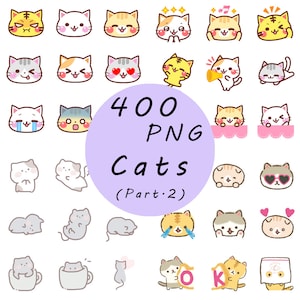 Digital anime Cats (Part.2) Clip Art/Sticker/GoodNotes/Scrapbook/Diary/Planner Material.PNG