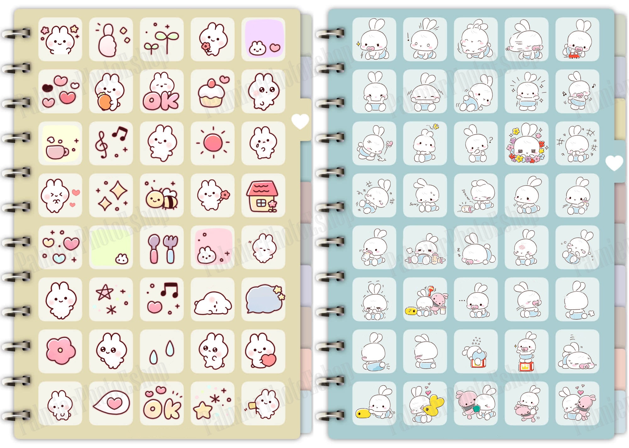 Scrapbook Rabbit Sticker Digital Rabbits Collection (part.2) Icons Clip Art/sticker/goodnotes ...