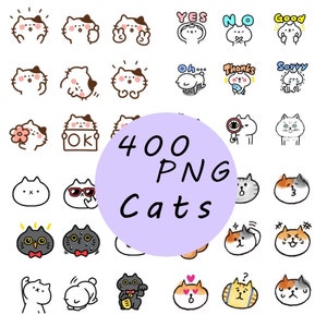 Digital anime Cats Clip Art/Sticker/GoodNotes/Scrapbook/Diary/Planner Material.PNG