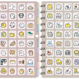 May include: A set of two spiral bound notebooks with a light brown cover. Each page features a different illustration of a cartoon animal sitting on a toilet. The illustrations are in black and white with some color accents.